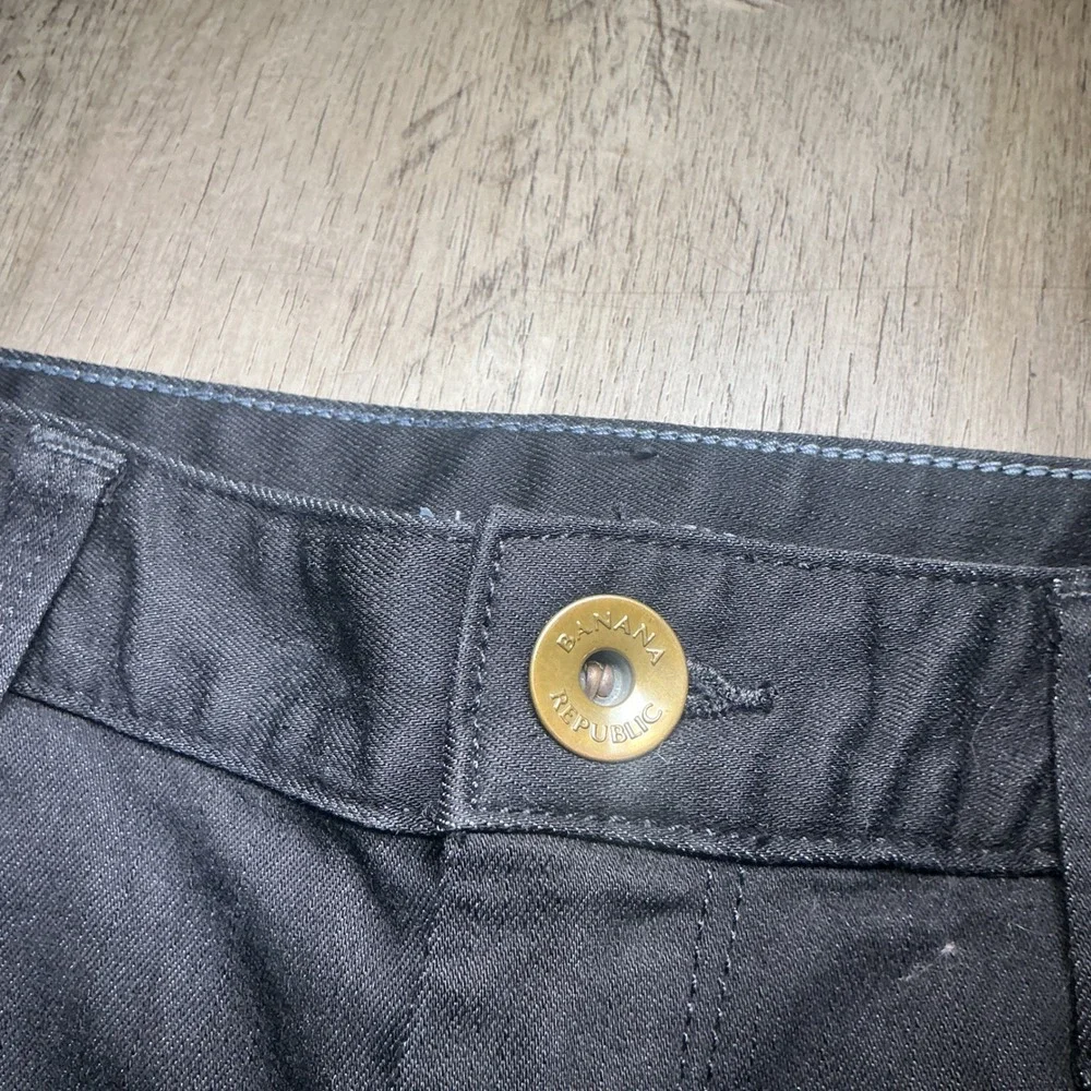 Banana Republic Mens Slim Fit Black Chino Pants Size 25 Five Pocket Twill